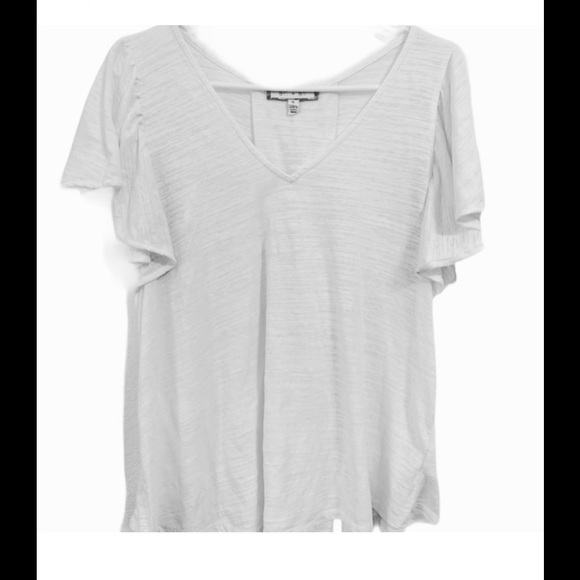 Anthropologie Ruffle Sleeve White Size S/P - Picture 2 of 4